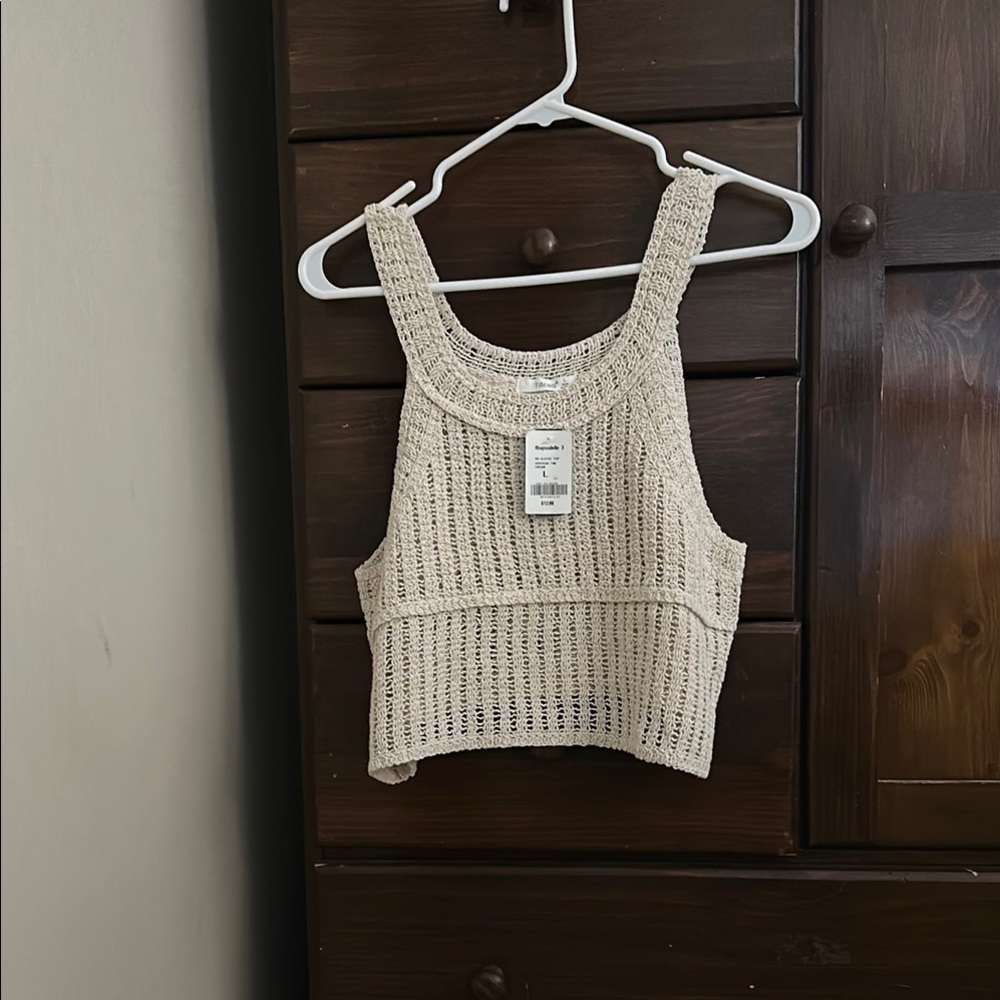 Cream Knit Tank Top